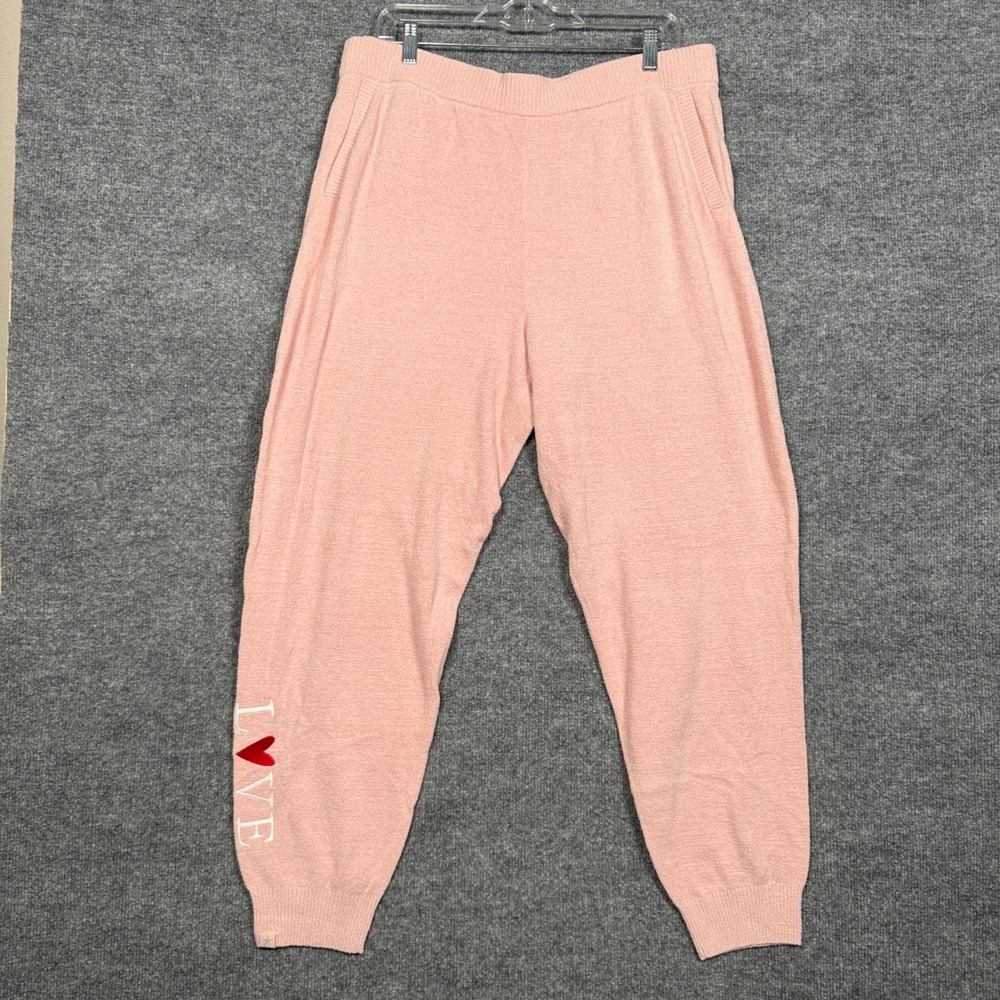 Barefoot Dreams Size XL  Jogger Pants Peach CozyChic Ultra Lite Side Details